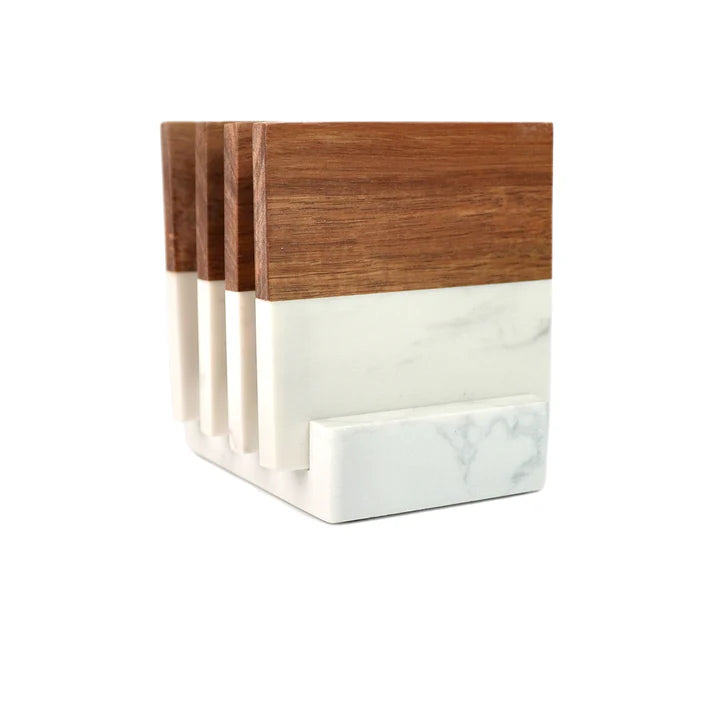 Marble Coaster Set - 4 Piece + Display Base